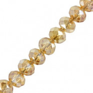 Top Glasfacett rondellen Perlen 4x3mm Golden shadow opal ab